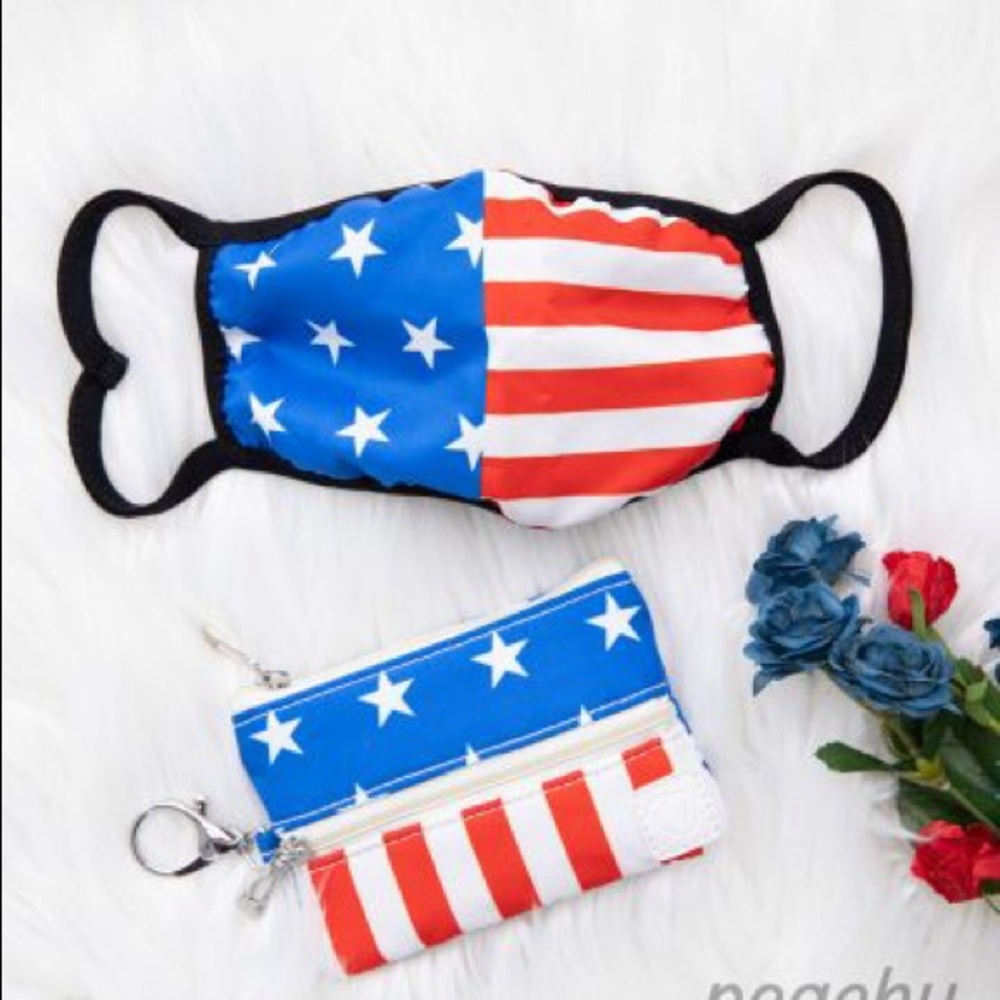 RWB Face Mask with Matching Keychain Case